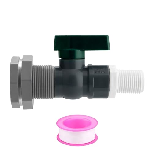 NVOQILIN Juego completo de espiga de barril de lluvia con adaptadores de válvulas de bola de PVC de 3/4 pulgadas para tanques de agua, accesorios de riego de jardín