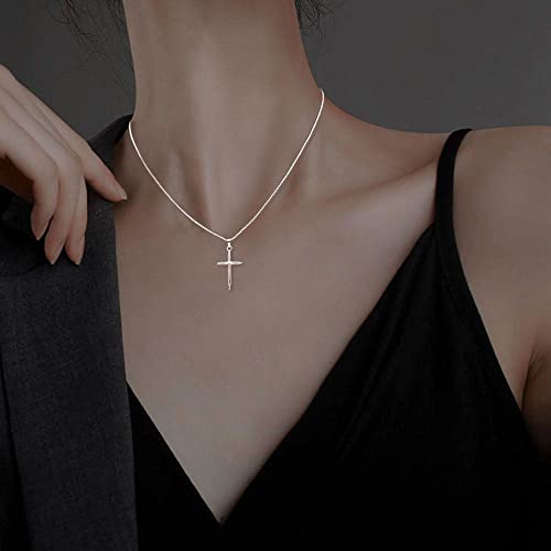 Elegant & Precious Strands 925 Sterling Silver Cross Necklace For Women, Cross Pendant Easy To Wear – Classic Silver Cross Necklaces For Women Simple Trendy Every Day Jewelry #TOP2