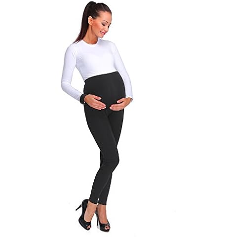 hi!mom Women's Thick Maternity Leggings Soft Fleece Line Warm Full Length Cotton Leggings with Fleece Inside, Pregnancy Pants Size 8-22 UK Black Cover