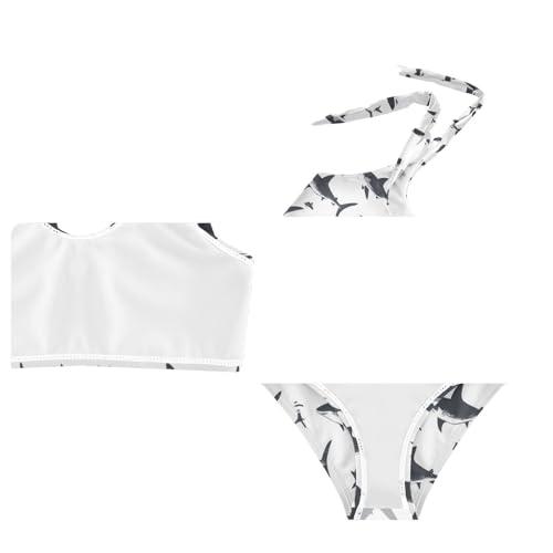 Wusikd Shark Girls Swimsuits Two Piece White Swimwear Bikini Set for for Girls Size 3T4