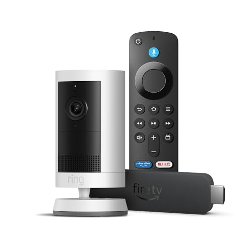 Amazon Fire TV Stick 4K + Die neue Ring Außenkamera Plus Akku (Outdoor Camera Plus)