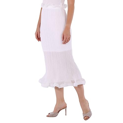 BURBERRY Ladies Optic White Plisse Ruffle Detail Skirt, Brand Size 6 (US Size 4)3