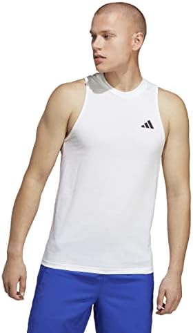 Adidas Performance Train Essentials Feelready Men's Training Sleeveless Tank Top, White/Black, Large