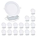 EOSMILE 16 Pack 4 Inch 750LM Brightness, 5CCT Ultra-Thin LED Recessed Ceiling Light with Junction Box, Dimmable Canless Wafer Downlight, 9W, 120V,ETL FCC