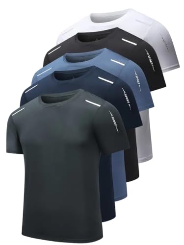 Quick Dry Ice Silk Athletic T-Shirts for Men, Athletic Short Sleeve Moisture Wicking Tee for Running,Training （1 Piece）