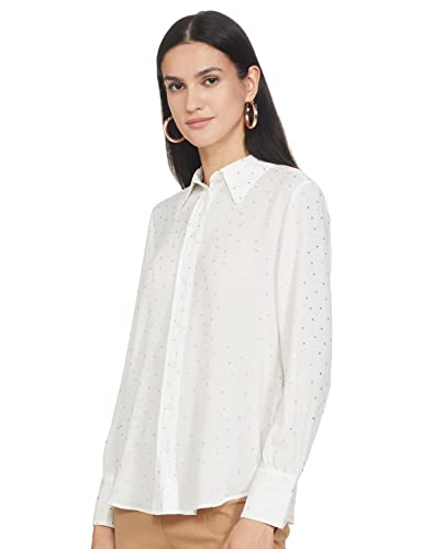Image of Marks & Spencer Womens Printed Polyester Collared Neck Regular Fit Top