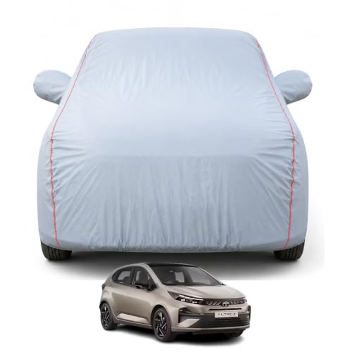 Image of car Cover for Tata Altroz (2020-2026) Models |100% Waterproof All Weather Protection | Full Body Cover, Mirror & Inner Cotton Triple Stitched Cover, Adjustable Belt Bottom Elastic (Dark Grey)