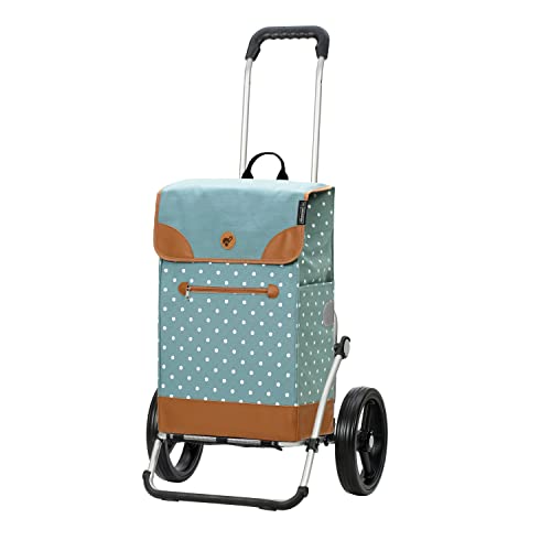 ANDERSEN Einkaufstrolley - Royal Shopper Aiko blau 47 L Einkaufsroller,modern,Reflektor, Aluminium, klappbar, leise Räder