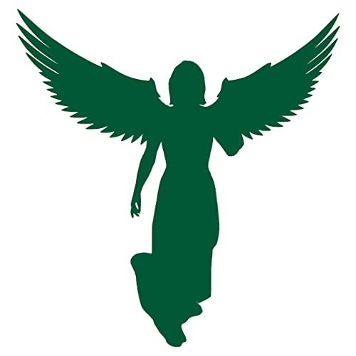 Image of Angel With Wings (Green) (Set Of 2) Premium Waterproof Vinyl Decal Stickers For Laptop Phone Accessory Helmet Car Window Bumper Mug Tuber Cup Door Wall Decoration