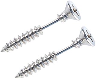 BODYA pair silver tone Stainless Steel Piercing Screws Ear Stud Earrings Lag spike Hip Earring punk me (Silver)