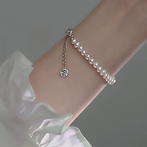 Bijoux en argent S925 authentique, bracelet ajustable et perles femme