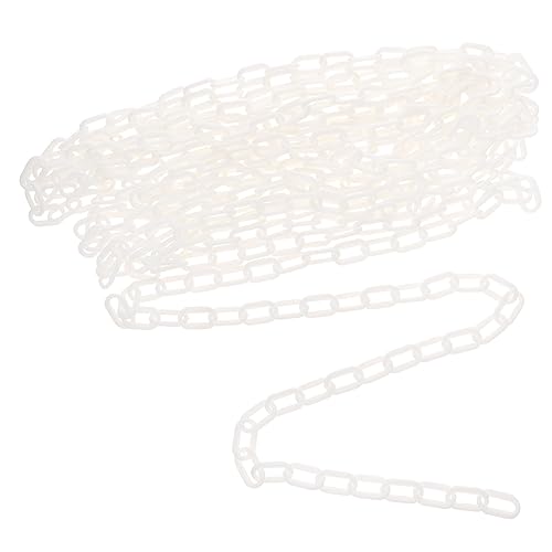Amosfun Cadena de Seguridad de Plástico Cadena de Barrera para Control de Multitudes para Señalización y Aislamiento Interiores y Exteriores