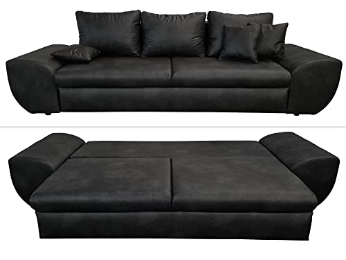 Vintage Big Sofa mit Schlaffunktion und Bettkasten, XXL Trend Couch,...