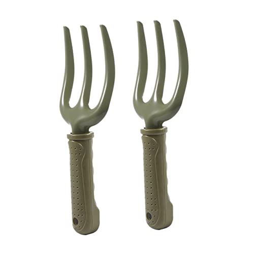 INOOMP 2pièces Fourche à Désherber Et Fourche à Planter Outils De Jardinage pour Fleurs Et Légumes Manche Bois Confortable