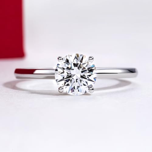 IGI 1ct D Color VVS Lab Grown Diamond Engagement Ring, 14K Solid White Gold2