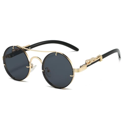Panthera Onca Retro Shades Naxos Sunglasses Aviator Sunglasses Round Fake Glasses Frames for Women Men