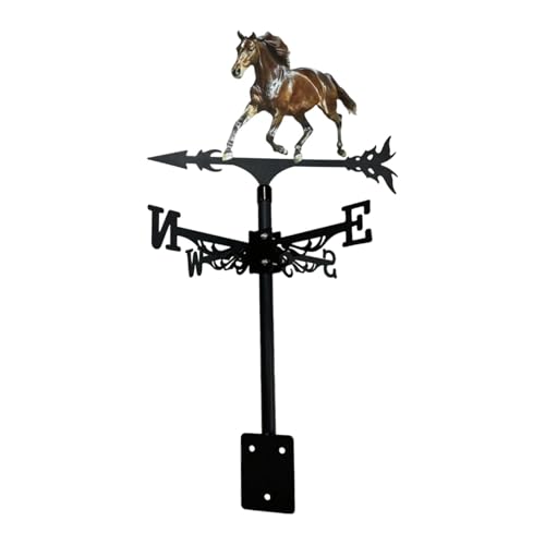 MotiveTech Veleta con Forma de Caballo, Indicador de Dirección del Viento de Metal, Adorno de Hierro Forjado, de Viento, Decoración Resistente a La In, Estilo C