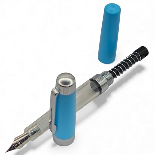 Image of Venti Fountain Pen - Metal Luxury Pen, Schmidt Nib (Medium), Best Pen Gift Set for Men & Women, Professional, Executive, Office, Nice Pens,Return Gift (F3024-SkyBlue)