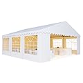 AMERICAN PHOENIX Party Tent 20x20 ft Heavy Duty Canopy Shelter for Wedding Event Fair with Fire Retardant Roof with Sidewalls and Windows White (20x20 - PVC)