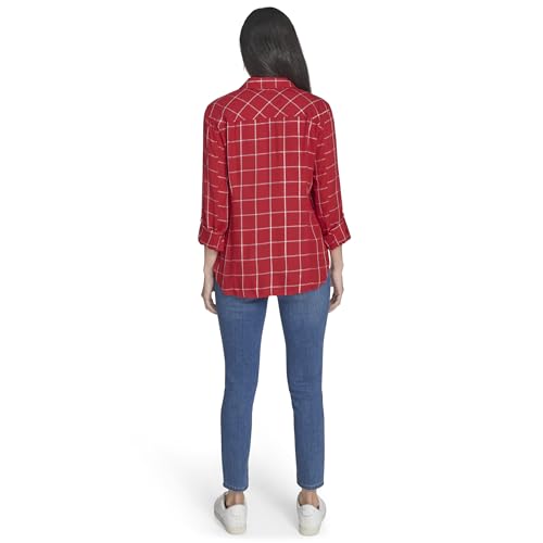 Image of Nautica Women's Button Front Long Sleeve Roll Tab Shirt