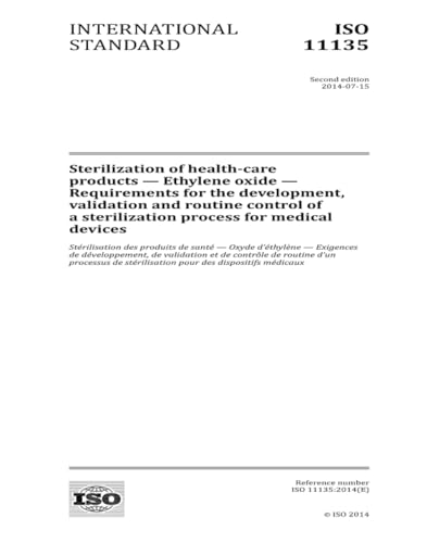 ISO 11135:2014: Sterilization of health-care products - Ethylene ...