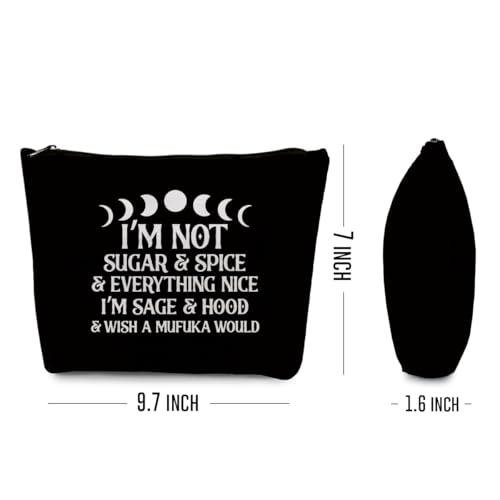 gfuhlre Moon Phase Witch Gifts Stuff Makeup Bag Travel Toiletry Bag Funny Witchcraft Bag Meditation Gifts for Witchcraft Women Birthday Halloween I'm Not Sugar Spice2