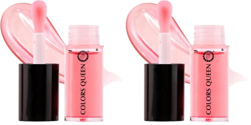 Image of Colors Queen Lip Therapy Glossy Lip Gloss | Nourishing & Hydrating Gloss | Lightweight, Highly Pigmented and One Swipe Application | Non Sticky Lip Gloss with Extra Large Applicator (01 - Strawberry, 4.8ml)