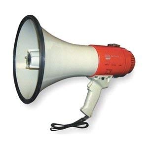 Industrial Grade 3YML9 Megaphone, Dia 8 1/2 In, Range 1 Mile