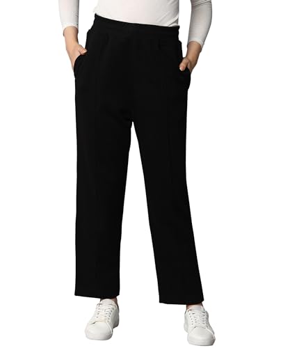 Alan Jones Clothing Womens Mid Rise Stretch Straight Trousers | Straight Fit With Pin Tucks | Side Pockets | Concealed Drawstring Waist