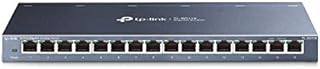 TP-Link 16 Port Gigabit Ethernet Network Switch, Desktop/ Wall-Mount, Fanless, Sturdy Metal w/ Shielded Ports, Traffic Optimization, Unmanaged, Limited Lifetime Protection (TL-SG116) Black