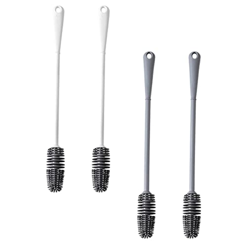 NULYLU 4pcs Long Handle Cup Washer Baby Bottle for Silicone Material Bottle Washer Food Jar Multipurpose Cleaning Glasses Cup