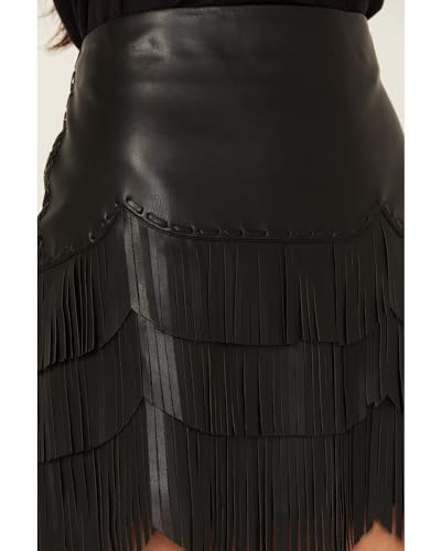 Idyllwind Women's Irene Fringe Faux Leather Skirt - IWFA23S68 X-2