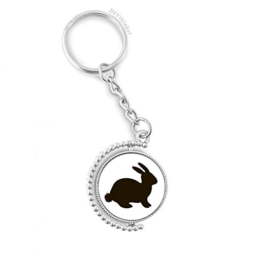 Llavero de liebre con anillo giratorio y cadena para colgar llaves de casa y coche