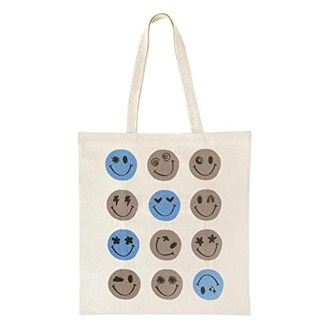 Folkulture Tote Bag for Women, Canvas - Smiles Cover