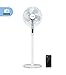 UNIVERSALBLUE | Ventilador de pie Silencioso blanco | Mando a Distancia | 24 velocidades | Modo ECO | Motor DC