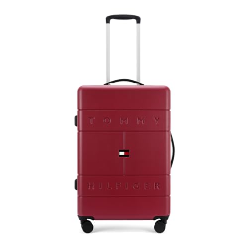 Image of Tommy Hilfiger Mid-Size Luggage Fame - Wine |Check-in Trolley Bag with TSA Lock |360 Spinner Wheels |Telescopic Handle |Hardshell PC Suitcase | 66cm | 74L Capacity