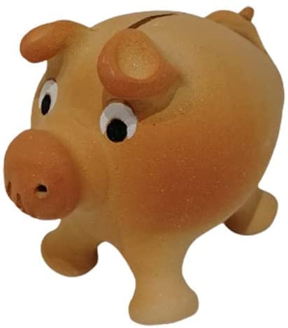 Pintunelo / Hucha Cerdito de Barro Blanco / Hucha Infantil / 100% alfareros Tradicionales / Hecho a Mano (Mediana) Cover