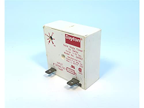 DAYTON 2A562 ON DELAY, 120VAC/DC, 3-60SEC, SPST, TIME DELAY Relay