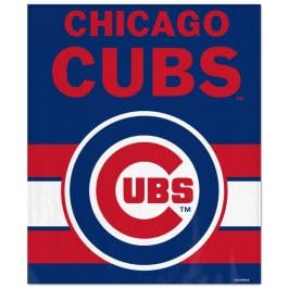 Licensed MLB Ultra Soft Coral Fleece Plush Throw Blanket 50 x 60 (Chicago Cubs)
