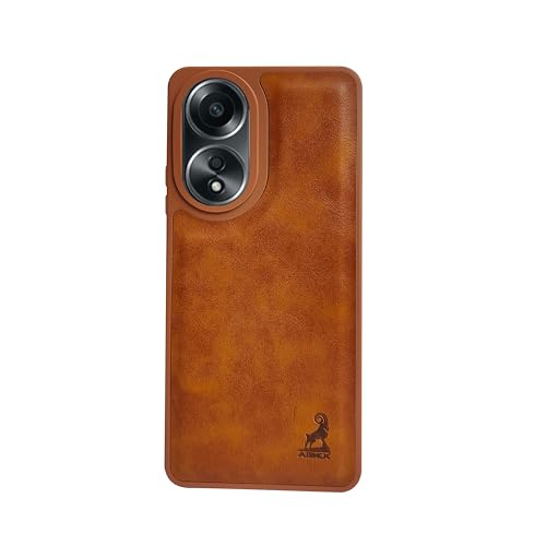 Image of AIBEX Shield Back Cover Case Compatible with Oppo A58 4G Back Cover | Flexible Vegan Leather | Full Camera Protection | Raised Edges | Super Soft-Touch | Bumper Case