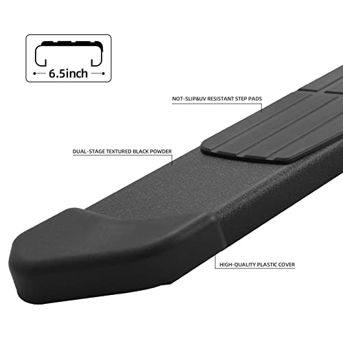 Othowe 6.5”Running Boards Compatible With 2022-2023 Toyota Tundra Crewmax Cab（4 Full Size Door Black Flat Oval Running Boards 2 Peice Set Side Steps Nerf Bars Come With 8 Brackes Tundra #TOP7