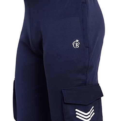 Image of BLUE STAR SHARK Men's Premium Stretchable Cargo Joggers | Regular Fit, Stylish Track Pants with Pockets | Soft Smooth Feel, Logo on Front, Comfortable Everyday Wear