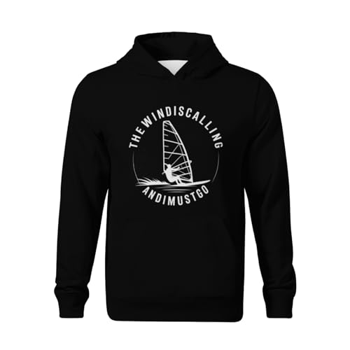 Kids Windsurfing The Wind Calling Watersport Kitesurfing Gift Boys Girls Lightweight Kangaroo Pocket Fleece Hoodies2