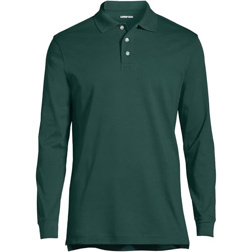 Lands' End School Uniform Men's Long Sleeve Interlock Polo Shirt3