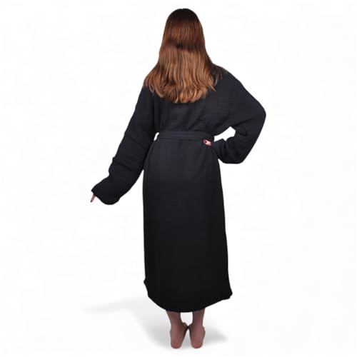 Image of Muslin Bathrobe - Cotton Gauze Robe for Women and Men - Lightweight Breathable Summer Kimono - Boho Spa /Maternity Robe