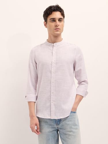 Image of THE BEAR HOUSE Men's Cotton Solid Slim Fit Shirt