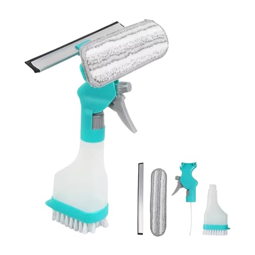 Image of 4 in 1 Window Cleaning Kit, Professional Window Vacuum Squeegee with Spray Bottle, Window Cleaner Brush Tools for Shower Wall Mirror Glass Car Windshield Countertop