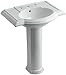 KOHLER K-2294-8-95 Devonshire Pedestal Bathroom Sink with 8" Centers, Ice Grey