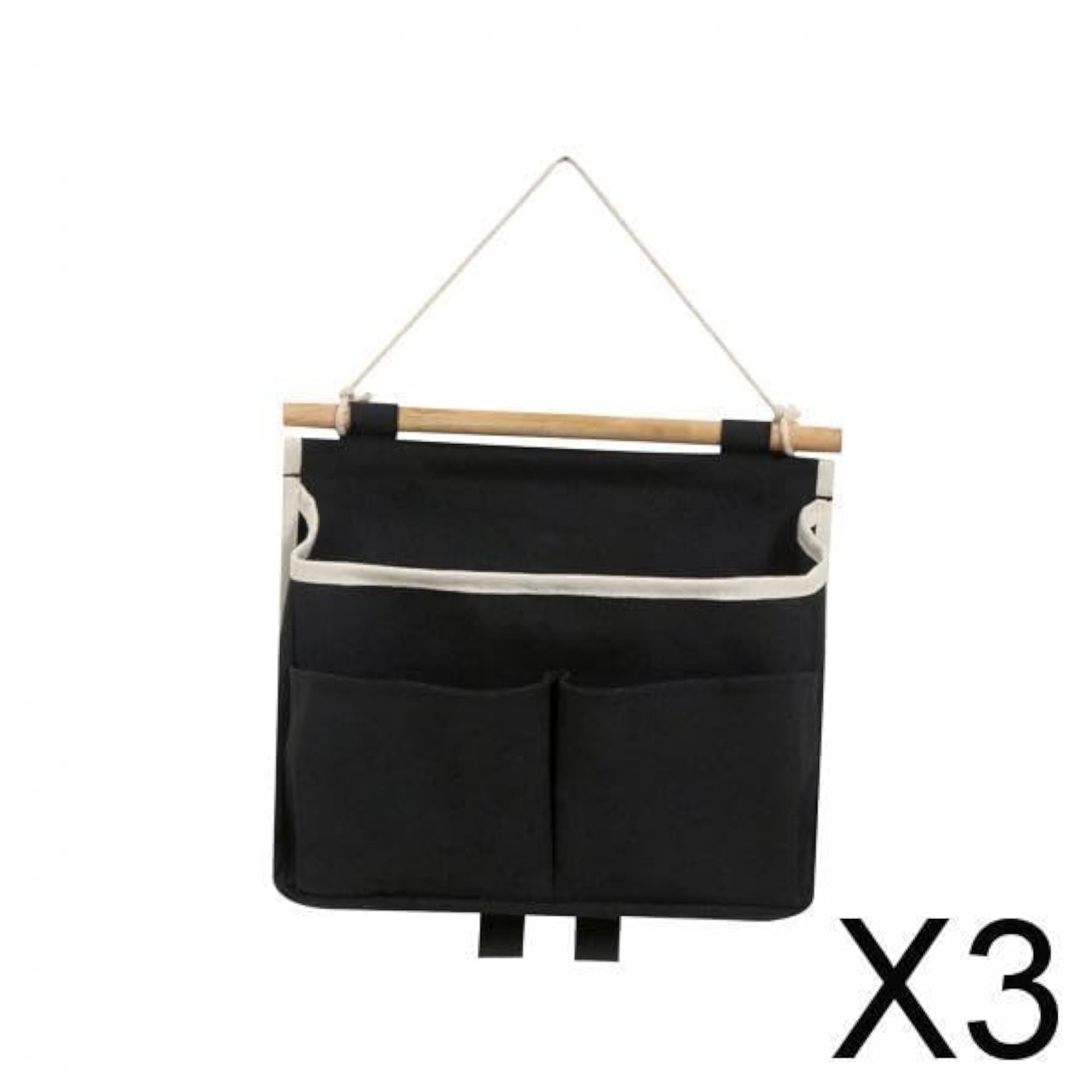 3xWall Mount Practical Storage Bag 3 Pockets