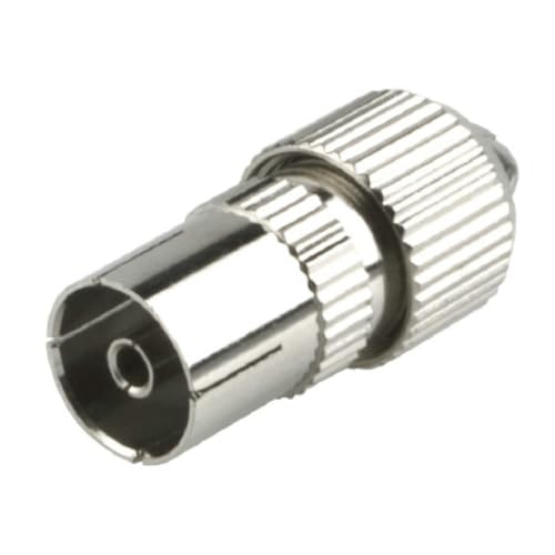 Glowster Clavija Antena Satelital y TV, Recta Macho, Conexión Segura y Estable, Ideal para Televisión y Recepción Satelital.